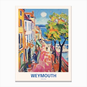 Weymouth England 4 Uk Travel Poster Canvas Print