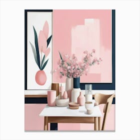 Pink And White Canvas Print