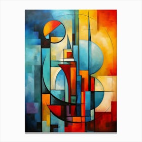 Abstract Modern Cubism Colorful Style Painting 1 Canvas Print