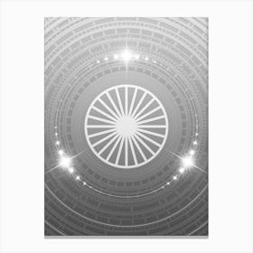 Geometric Glyph in White and Silver with Sparkle Array n.0303 Canvas Print