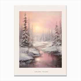 Dreamy Winter Painting Poster Lapland Finland 2 Canvas Print