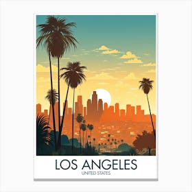 Los Angeles Travel Print California United States Sunset Gift Canvas Print