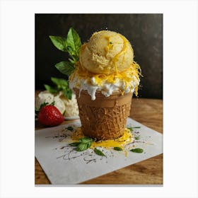 Ice Cream In A Cone Canvas Print