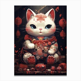 Maneki Neko Lucky Cat Japanese 8 Canvas Print