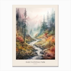 Autumn Forest Landscape Harz National Park Germany Poster Canvas Print