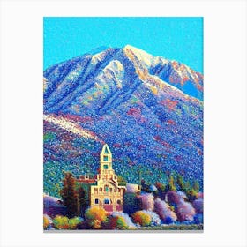 Colorado Springs, City Us  Pointillism Canvas Print