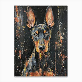 Doberman Pinscher Acrylic Painting 6 Canvas Print