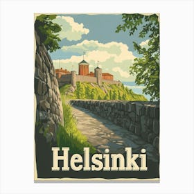 Aihrgdesign A Mid Century Modern Travel Poster For Helsinki 2 Canvas Print