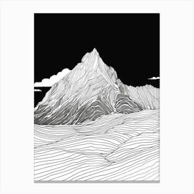 Ben More Mull Mountain Line Drawing 1 Canvas Print