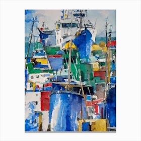Port Of Kingston Jamaica Abstract Block 1 harbour Canvas Print