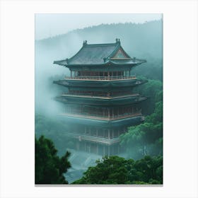 Pagoda In The Fog Canvas Print