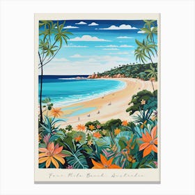 Poster Of Four Mile Beach, Australia, Matisse And Rousseau Style 3 Canvas Print