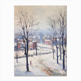 Winter City Park Painting Kalemegdan Park Belgrade Serbia 3 Canvas Print