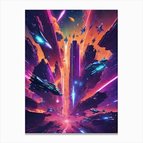 Spaceships In Space Canvas Print