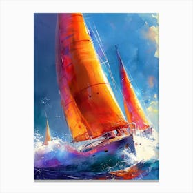 Sailboats In The Ocean 1 sport Canvas Print