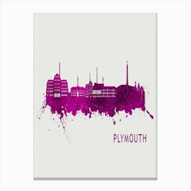 Plymouth England City Purple Canvas Print