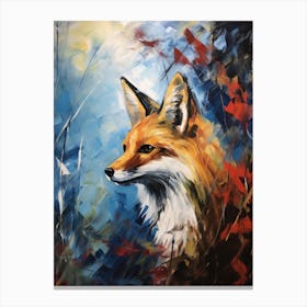 Red Fox Abstract Painting  Canvas Print