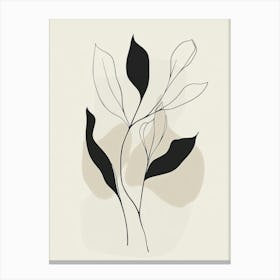 Black And White Leaf 1 Canvas Print