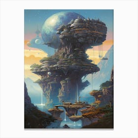 Spaceship City Canvas Print