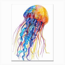 Jellyfish Colourful Watercolour 4 Canvas Print