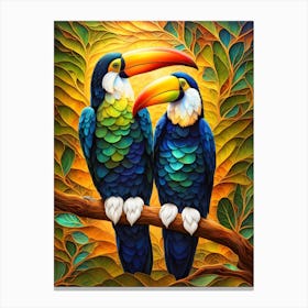 Toucans On A Branch Canvas Print