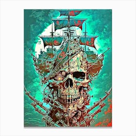 skull boat Canvas Print