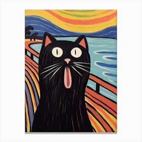 The Scream, Black Cat Edvard Munch 2 Canvas Print