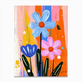 Flowers On A Canvas Canvas Print