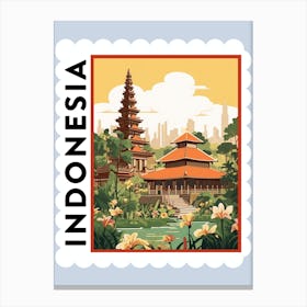 Indonesia Travel Stamp Poster Canvas Print