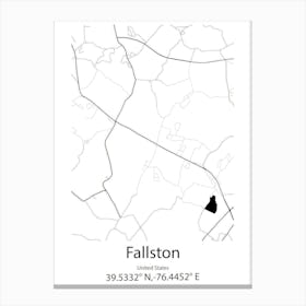 Fallston,United States Minimalist Map Canvas Print