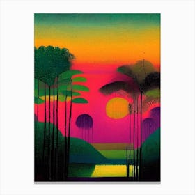 Amazon Rainforest at Sunset Canvas Print