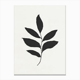 Minimalist Black Leaf 04 Canvas Print