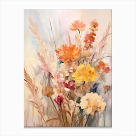 Fall Flower Painting Everlasting Flower 4 Canvas Print