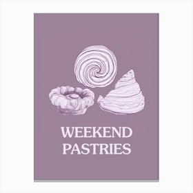 Weekend Pastries Lilac Canvas Print