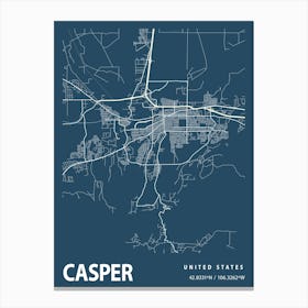 Casper Blueprint City Map 1 Canvas Print