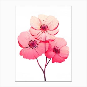 Pink Poppy Flower Vector Illustration Canvas Print
