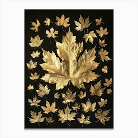 Gold Maple Leaves Canvas Print