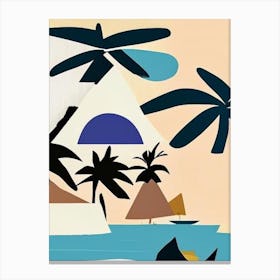 Gizo Solomon Islands Muted Pastel Tropical Destination Canvas Print