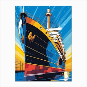 Titanic Ship Bow Illustration 3 Canvas Print