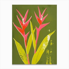 Pink & Green Heliconia 2 Canvas Print
