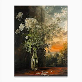 Baroque Floral Still Life Queen Annes Lace 4 Canvas Print