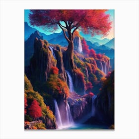 Waterfall of colors Canvas Print