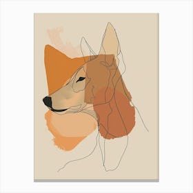 Foxhound - Boho, Line Art Canvas Print