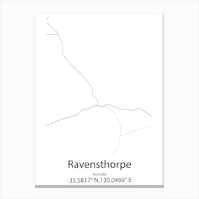 Ravensthorpe,Australia Minimalist Map Canvas Print