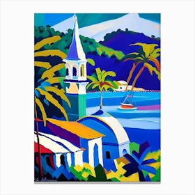 San Juan Del Sur Nicaragua Colourful Painting Tropical Destination Canvas Print