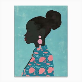 Black Woman With Pink Hair Canvas Print