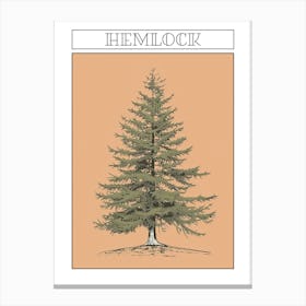 Hemlock Tree Minimalistic Drawing 2 Poster Canvas Print