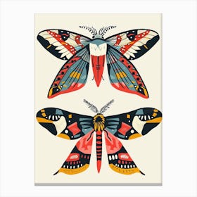 Colourful Insect Illustration Moth 34 Canvas Print