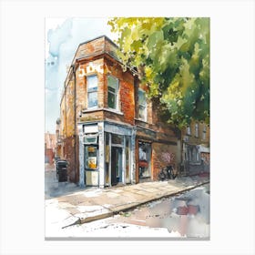 Sutton London Borough   Street Watercolour 3 Canvas Print