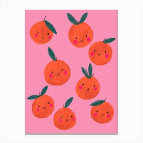 Happy Fruit Joyful Oranges Canvas Print
